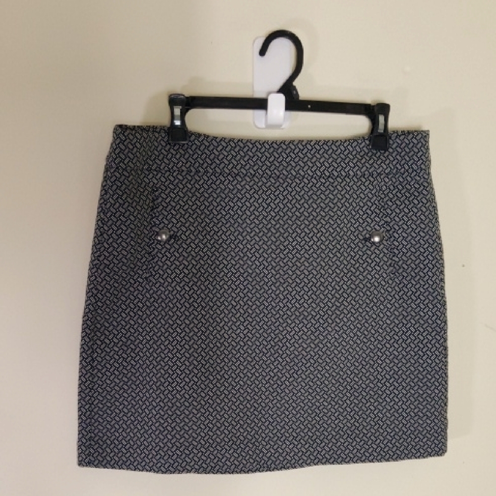 LOFT Black and White Mini Pencil Skirt 12